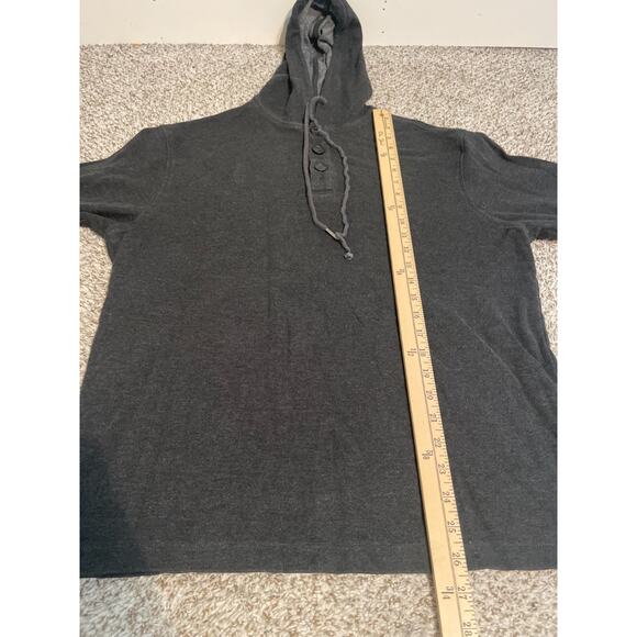 Mizzen+Main Henley Hoodie Men's XL Pullover Fairway Charcoal Heather Gray - Picture 6 of 8